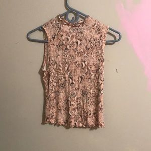 Halter snakeskin design top